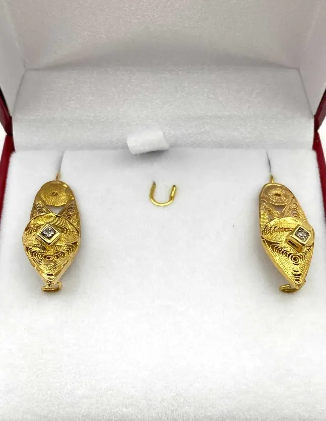 Boucles d'Oreilles Or Jaune & Diamants
