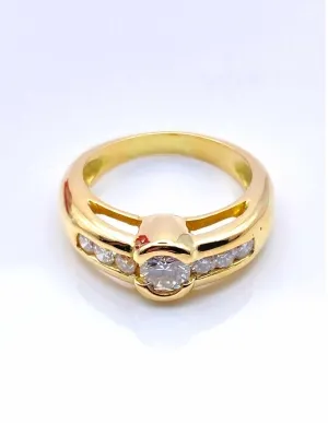 Bague Or Jaune 18k & diamants