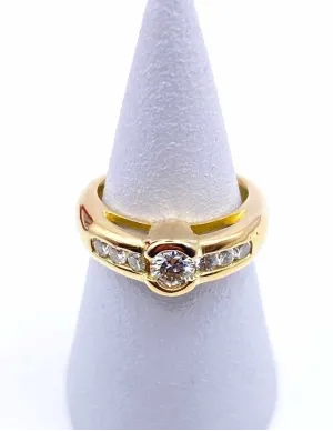 Bague Or Jaune 18k & diamants 2