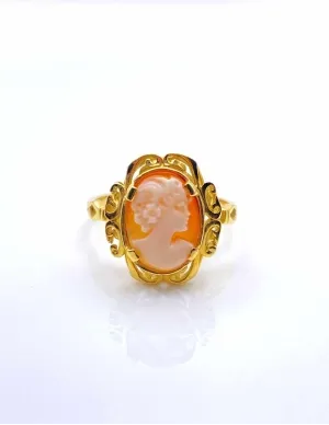 Bague Camée Femme Or Jaune 18k