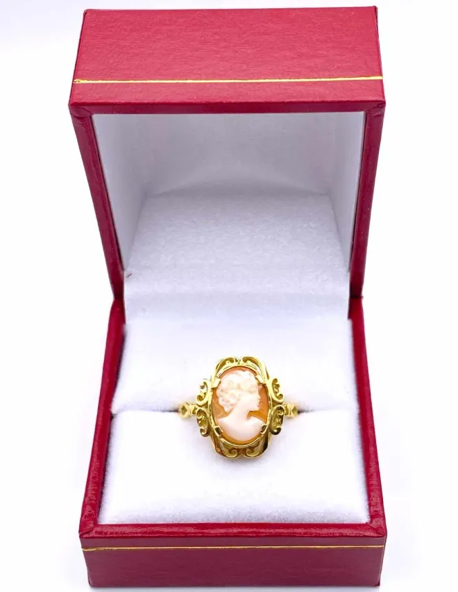 Bague Camée Femme Or Jaune 18k