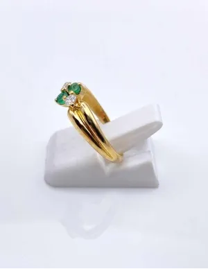 Bague Toi Et Moi Or Jaune Emeraudes & Diamants 2