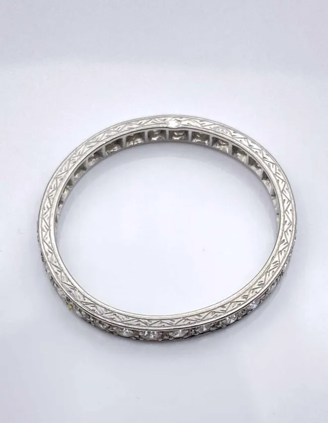 Bague Alliance Vintage Platine & Diamants