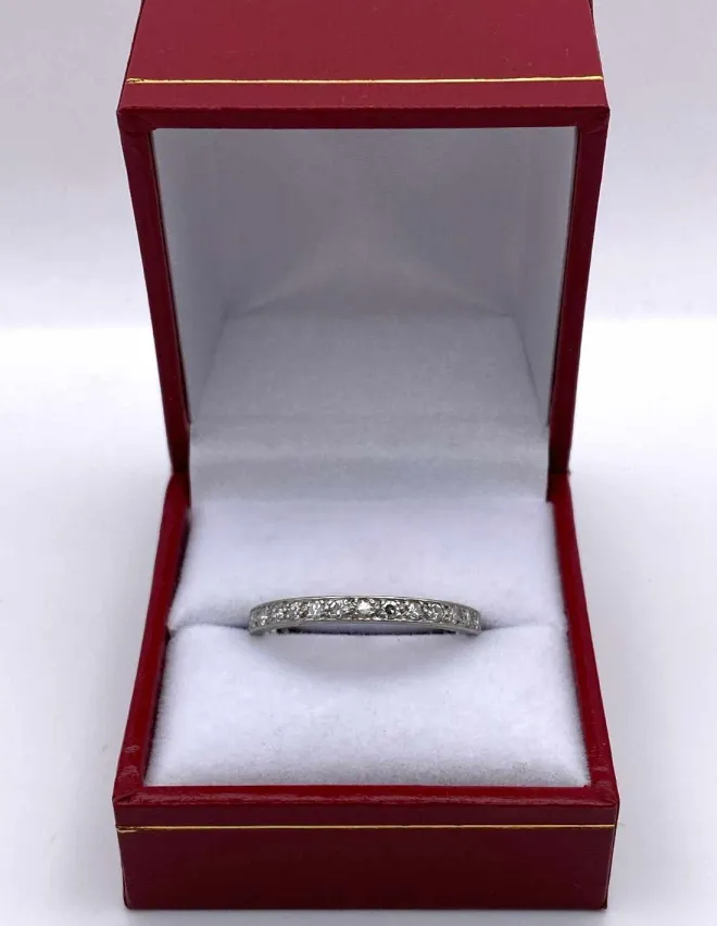 Bague Alliance Vintage Platine & Diamants