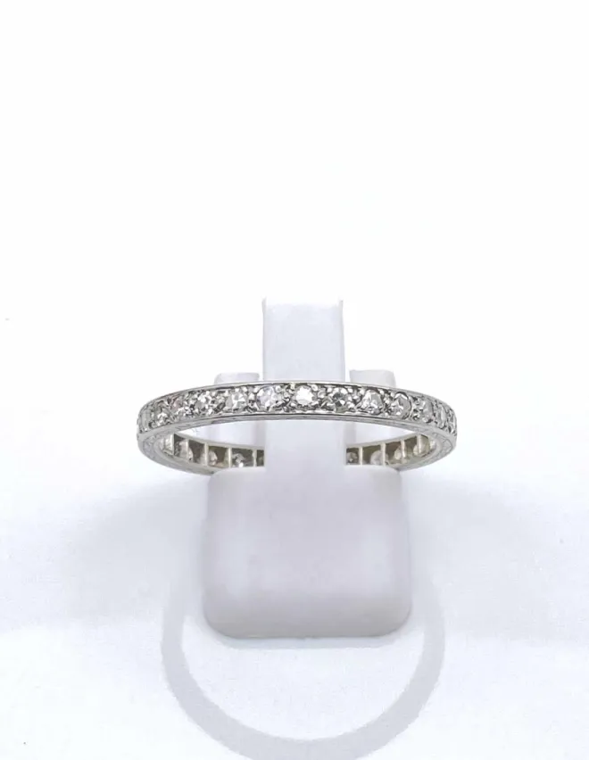 Bague Alliance Vintage Platine & Diamants