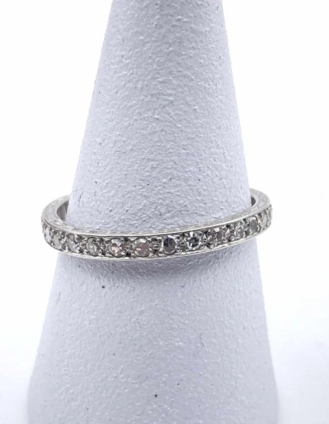 Bague Alliance Vintage Platine & Diamants