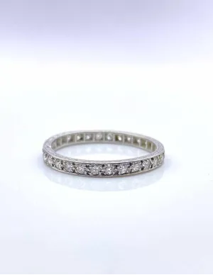 Bague Alliance Vintage Platine & Diamants