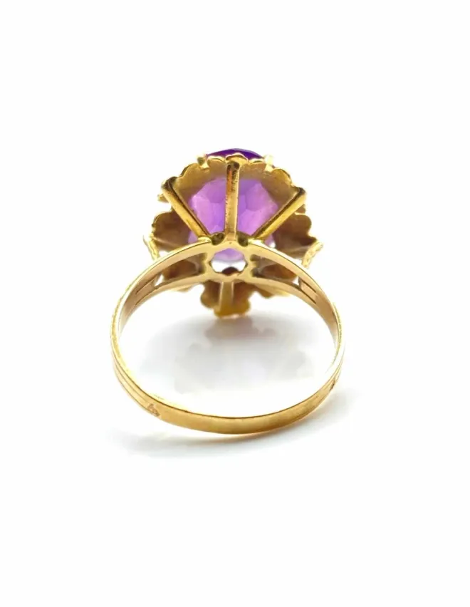 Bague Vintage Or Jaune & Améthyste