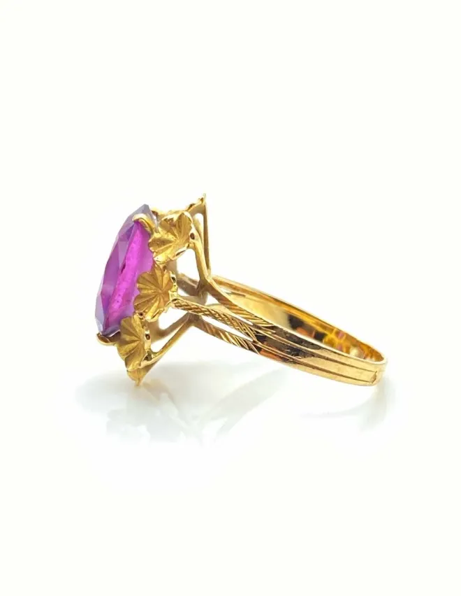 Bague Vintage Or Jaune & Améthyste