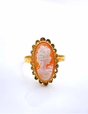 Bague Vintage Or Jaune & Camée