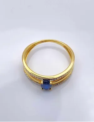 Bague Or Jaune Saphir & Diamants 2