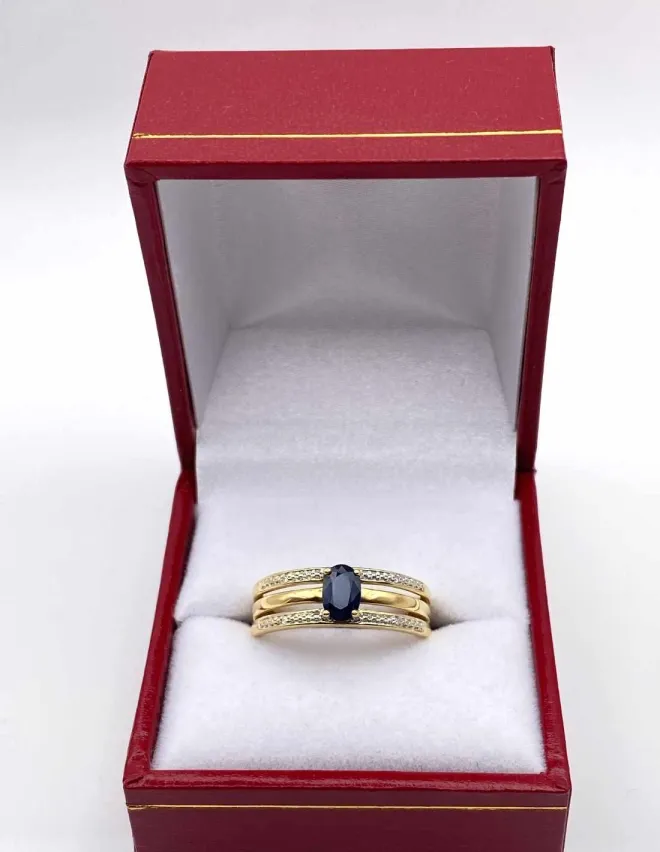 Bague Or Jaune Saphir & Diamants
