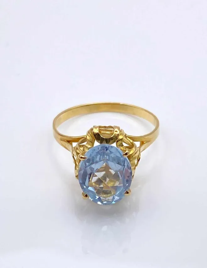 Bague Fleur Or Jaune & Topaze