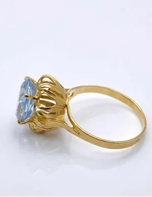 Bague Fleur Or Jaune & Topaze 2