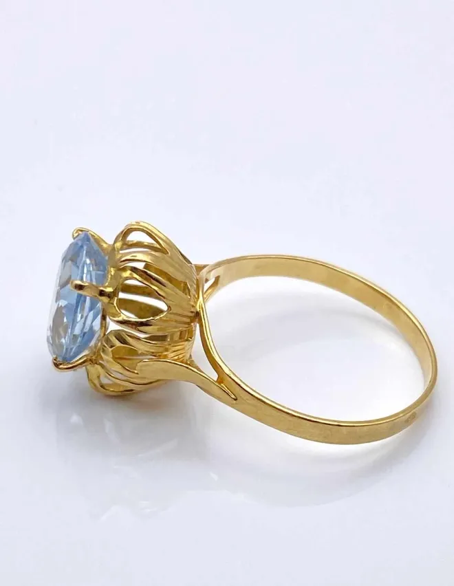 Bague Fleur Or Jaune & Topaze