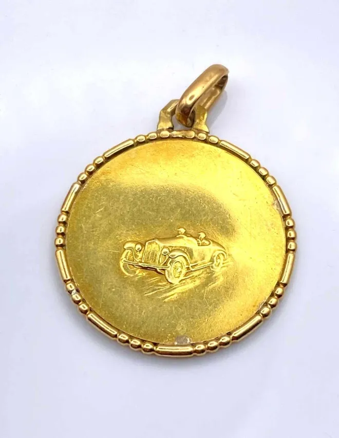 Médaille Vintage Or Jaune Saint Christophe