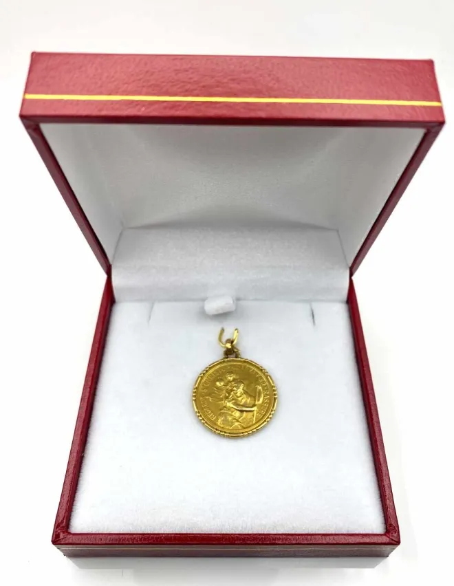 Médaille Vintage Or Jaune Saint Christophe