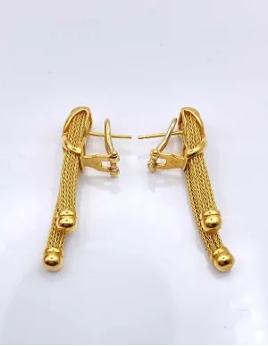 Boucles d'Oreilles Résille Vintage en Or Jaune 2