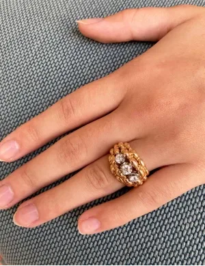 Superbe bague Vintage Or Rose & Diamants 2