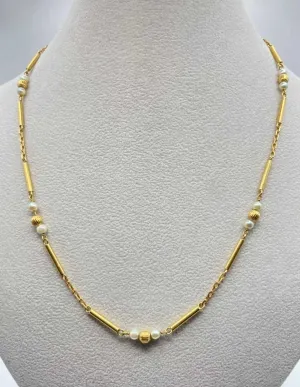 Collier Vintage Or & Perles