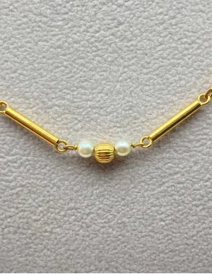 Collier Vintage Or & Perles 2